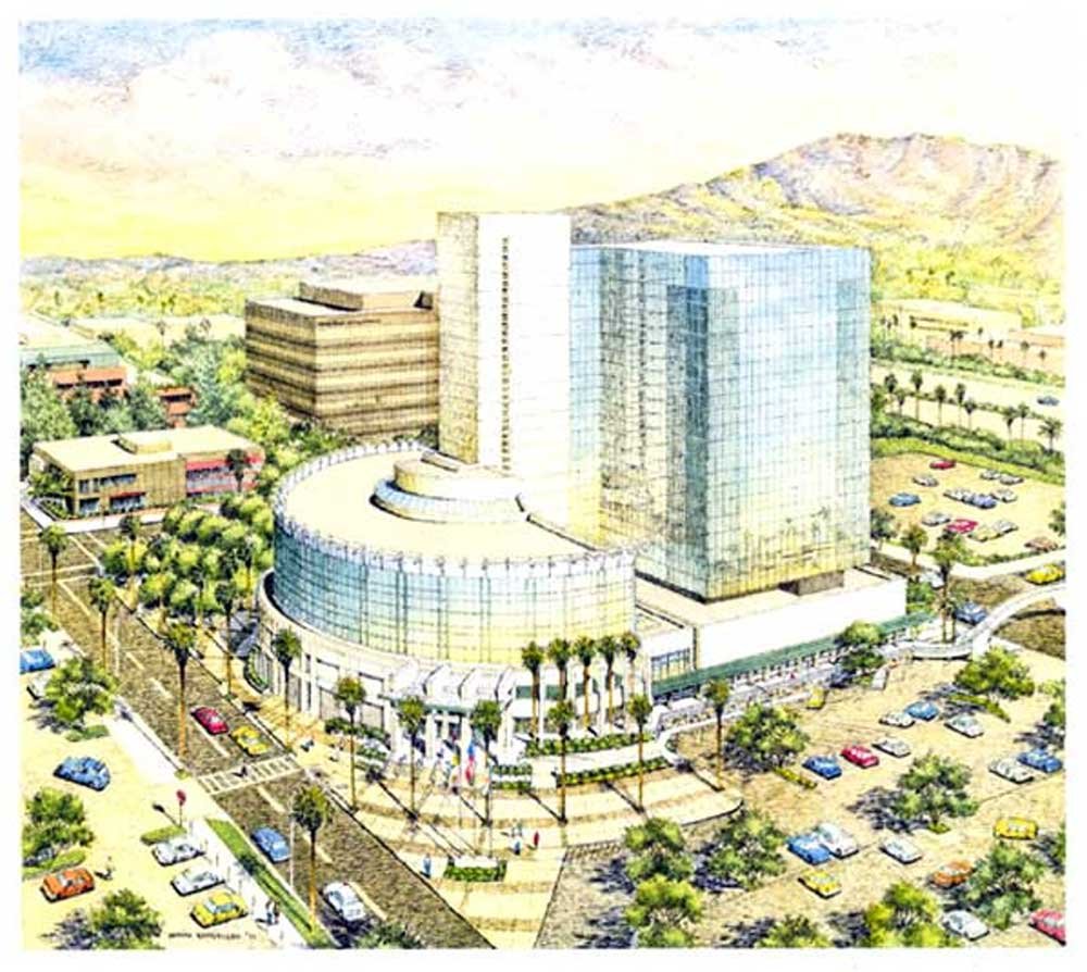Circa 2000 - Depiction of semicircular addition to western elevation (Ruhnau Clarke Architects)