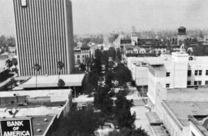 Circa 1976 - Security Pacific Bank Building and pedestrian mall (Greater Riverside Chambers of Commerce)