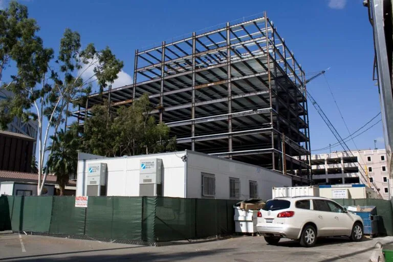 Oct. 2008 – View from Lemon Street of Regency Tower under construction in downtown Riverside (RXSQ)