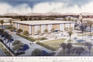 1961 - Original architectural depiction of Central Library (Moise, Harbach & Hewlett)