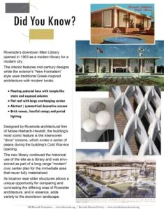 2012 – Did You Know? (Riverside Historical Society / Old Riverside Foundation)