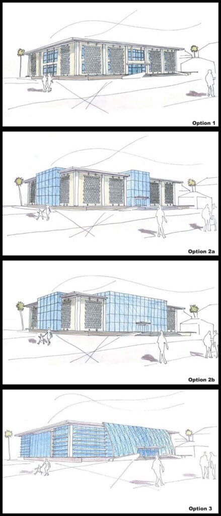 2012 - Four initial exterior concepts (Courtesy City of Riverside)