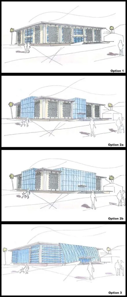 2012 - Four initial exterior concepts (Courtesy City of Riverside)