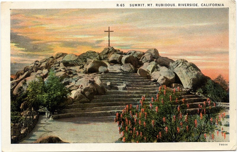 Circa 1920 - Postcard of Mount Rubidoux (RXSQ)