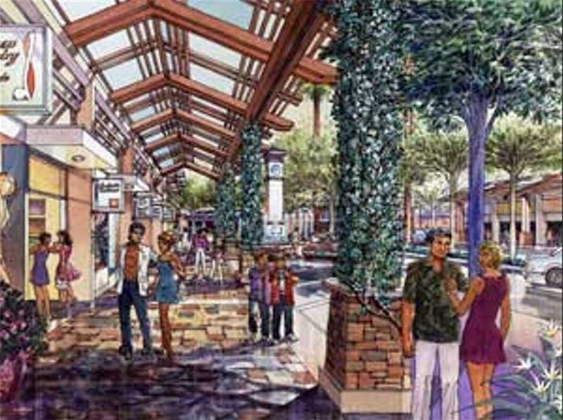 2006 - Depiction of The Promenade Shops at Dos Lagos in south Corona (Poag & McEwen)