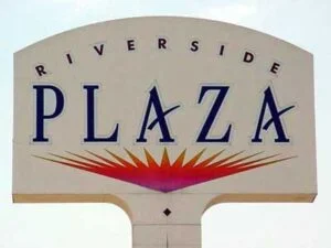 July 2003 - Pre-2004 signage on Central Avenue for the Riverside Plaza (RXSQ)